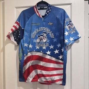 EUC Suarez Cycling Jersey Men's‎ L Patriotic USA Red, White & Blue America